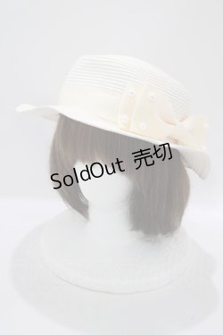 画像1: m petit by misako / TT*AMPLリボンカンカン帽  オフ H-25-07-21-065-LO-AC-NS-ZH