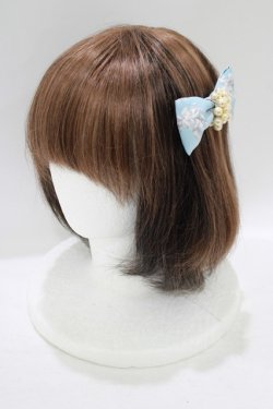画像1: JESUS DIAMANTE / ロココLadyパールバレッタ  バロックangel柄ブルー H-25-07-21-079-JE-AC-NS-ZH
