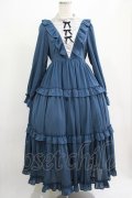 axes femme kawaii / クラシカルフリルロングワンピース M ブルー H-25-07-21-013-AX-OP-NS-ZH