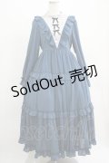 axes femme kawaii / クラシカルフリルロングワンピース M ブルー H-25-07-21-013-AX-OP-NS-ZH