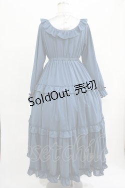 画像3: axes femme kawaii / クラシカルフリルロングワンピース M ブルー H-25-07-21-013-AX-OP-NS-ZH