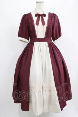 画像1: axes femme kawaii / エレガントドールワンピース M ワイン H-25-07-21-014-AX-OP-NS-ZH