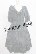 axes femme / ラッフル襟チェックワンピース M グリーン H-25-07-21-018-AX-OP-NS-ZH