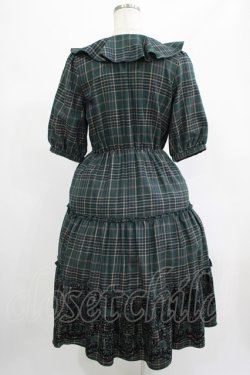 画像3: axes femme / ラッフル襟チェックワンピース M グリーン H-25-07-21-018-AX-OP-NS-ZH