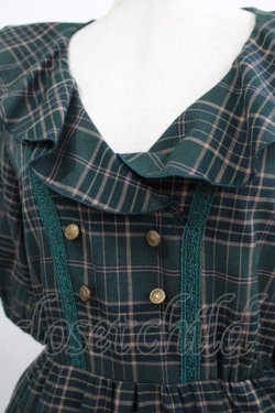 画像5: axes femme / ラッフル襟チェックワンピース M グリーン H-25-07-21-018-AX-OP-NS-ZH