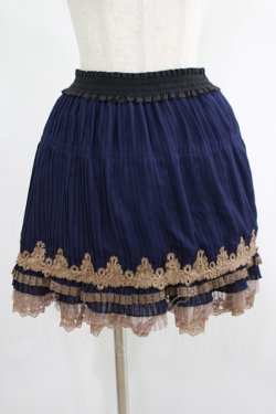 画像1: axes femme / シフォンプリーツスカート M ネイビー H-25-07-21-020-AX-SK-NS-ZH