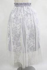 axes femme / レース×チュールスカート M ブルーグレー H-25-07-21-022-AX-SK-NS-ZH