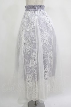 画像2: axes femme / レース×チュールスカート M ブルーグレー H-25-07-21-022-AX-SK-NS-ZH