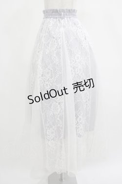 画像2: axes femme / レース×チュールスカート M ブルーグレー H-25-07-21-022-AX-SK-NS-ZH