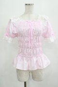 Angelic Pretty / シャーリングオフショルダーブラウス Free ピンク H-25-07-22-025-AP-BL-NS-ZH