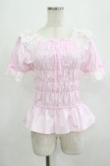 Angelic Pretty / シャーリングオフショルダーブラウス Free ピンク H-25-07-22-025-AP-BL-NS-ZH