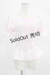 Angelic Pretty / シャーリングオフショルダーブラウス Free ピンク H-25-07-22-025-AP-BL-NS-ZH