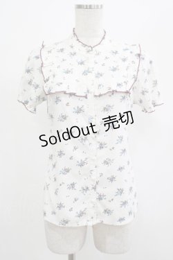 画像1: Blue rouge / ヨークフリルブラウス Free オフ H-25-07-22-033-CA-BL-NS-ZH