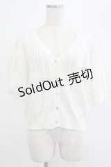 axes femme / 透かし編み半袖ニットカーディガン Free オフ H-25-07-22-035-AX-TO-NS-ZH