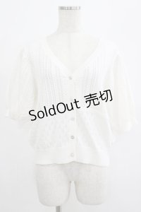 axes femme / 透かし編み半袖ニットカーディガン Free オフ H-25-07-22-035-AX-TO-NS-ZH