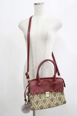 画像1: axes femme / ショルダー付きゴブランバッグ  ワイン H-25-07-22-046-AX-BG-NS-ZH