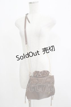 画像1: m petit by misako / NINA'Sコラボ/リボンキンチャクショルダーバッグ  ブラウン H-25-07-22-047-LO-BG-NS-ZH