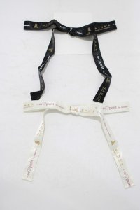 m petit by misako / NINA'Sコラボリボンブローチ  ブラック/オフ H-25-07-22-056-LO-ZA-NS-ZH