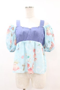 画像1: MILK / ジュエルShellトップス  アクアシェル×ブルーデニム H-25-07-22-1043-ML-TO-KB-ZH