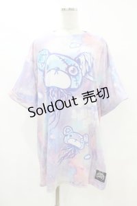 HYPER CORE / SICKS JELLYFISH BEAR BIG Tシャツ  ラベンダー H-25-07-22-1044-PU-TO-KB-ZH