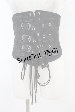 画像1: Qutie Frash / 3連ベルトコルセット  黒 H-25-11-16-003-QU-ZA-KB-ZH