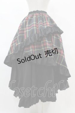画像2: Qutie Frash / タータンチェックフリルロングスカート  グリーン H-25-07-22-1025-QU-SK-KB-ZH