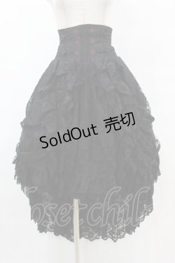 画像1: Ozz oneste / チャイナレースフィッシュテールスカート  黒×赤 H-25-07-22-1026-OO-SK-KB-ZH