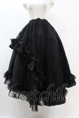 Qutie Frash / 蜘蛛メッシュロングスカート  ブラック H-25-07-22-1027-QU-SK-KB-ZH
