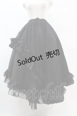 画像1: Qutie Frash / 蜘蛛メッシュロングスカート  ブラック H-25-07-22-1027-QU-SK-KB-ZH