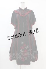 Ozz oneste / チャイナ刺繍ワンピース  黒×赤 H-25-07-22-1031-OO-OP-KB-ZH