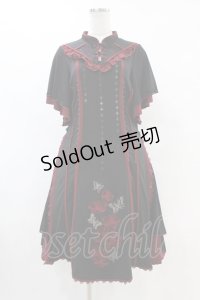 Ozz oneste / チャイナ刺繍ワンピース  黒×赤 H-25-07-22-1031-OO-OP-KB-ZH