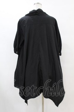 画像2: ALGONQUINS / イレギュラーシャツワンピース  黒 H-25-07-22-1032-AL-OP-KB-ZH