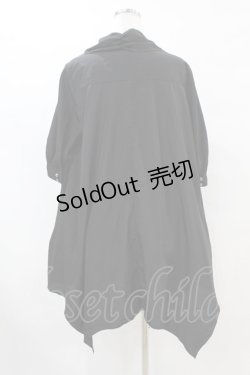 画像2: ALGONQUINS / イレギュラーシャツワンピース  黒 H-25-07-22-1032-AL-OP-KB-ZH