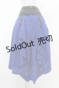 ALGONQUINS / 配色切替サイド編み上げロングスカート  黒×青 H-25-07-22-1033-AL-SK-KB-ZH
