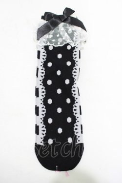 画像1: Angelic Pretty / Sweet Dotクルー丈ソックス  ブラック H-25-07-22-062-AP-ZA-NS-ZH