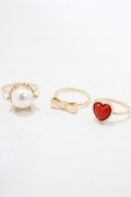 m petit by misako / AMハートリボン3Pリング 11号×2個/13号×1個 ゴールド H-25-07-22-066-LO-ZA-NS-ZH