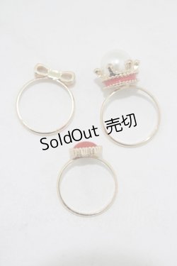 画像2: m petit by misako / AMハートリボン3Pリング 11号×2個/13号×1個 ゴールド H-25-07-22-066-LO-ZA-NS-ZH