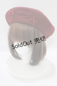 m petit by misako / サンリオキャラクターズコラボ ハローキティ バスクリボンベレー  ワイン H-25-07-22-076-LO-AC-NS-ZH