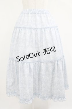 画像1: m petit by misako / NINA'S RVパニエスカート LL サックス/アイボリー　リバーシブル H-25-07-22-011-LO-SK-NS-ZH