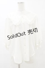 axes femme POETIQUE / 襟刺繍ボリューム袖ブラウス M オフ H-25-07-23-044-AX-BL-NS-ZH