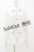 axes femme POETIQUE / チェリー刺繍衿付きニットカーデ M 生成り H-25-07-23-047-AX-TO-NS-ZH