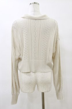 画像2: axes femme POETIQUE / チェリー刺繍衿付きニットカーデ M 生成り H-25-07-23-047-AX-TO-NS-ZH