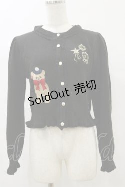 画像1: axes femme kawaii / ロイヤルベアーズニットカーディガン M ブラック H-25-07-23-052-AX-TO-NS-ZH
