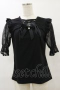 LIZ LISA / ドットメッシュチョーカーブラウス Free ブラック H-25-07-23-057-LO-TO-NS-ZH