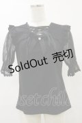 LIZ LISA / ドットメッシュチョーカーブラウス Free ブラック H-25-07-23-057-LO-TO-NS-ZH