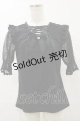 LIZ LISA / ドットメッシュチョーカーブラウス Free ブラック H-25-07-23-057-LO-TO-NS-ZH