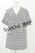 axes femme POETIQUE / 2wayビッグ襟半袖ジャケット M ブラック H-25-07-23-067-AX-JA-NS-ZH
