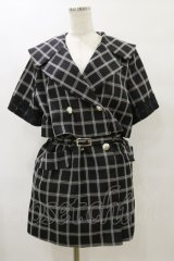 axes femme POETIQUE / 2wayビッグ襟半袖ジャケット M ブラック H-25-07-23-067-AX-JA-NS-ZH