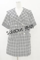 axes femme POETIQUE / 2wayビッグ襟半袖ジャケット M ブラック H-25-07-23-067-AX-JA-NS-ZH
