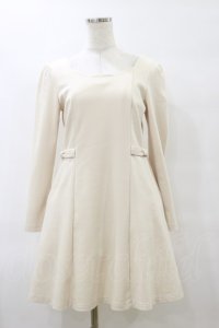 LODISPOTTO / スカラップワンピース M ベージュ H-25-07-23-068-LO-OP-NS-ZH